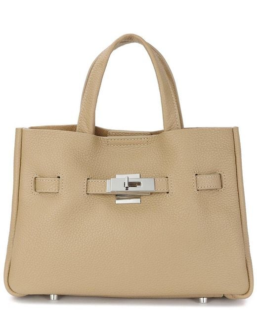 Tiffany & Fred Paris Natural Top Handle Leather Bag