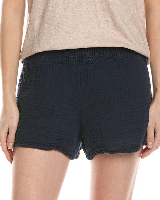 Michael Stars Blue Peggy Smocked Waist Short