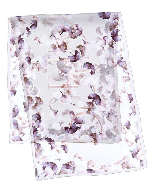 Jimmy Choo Purple Logo Silk Scarf