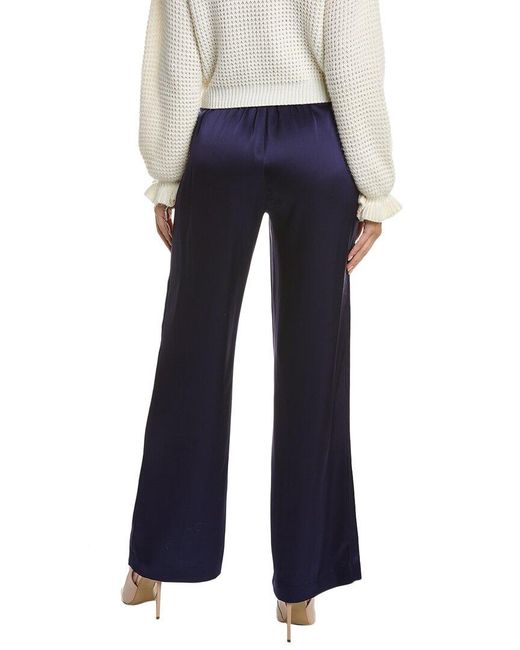 St. John Blue Liquid Satin Pant