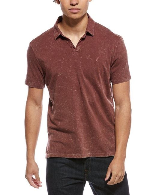 John Varvatos Red Bodhi Marble Polo Shirt for men