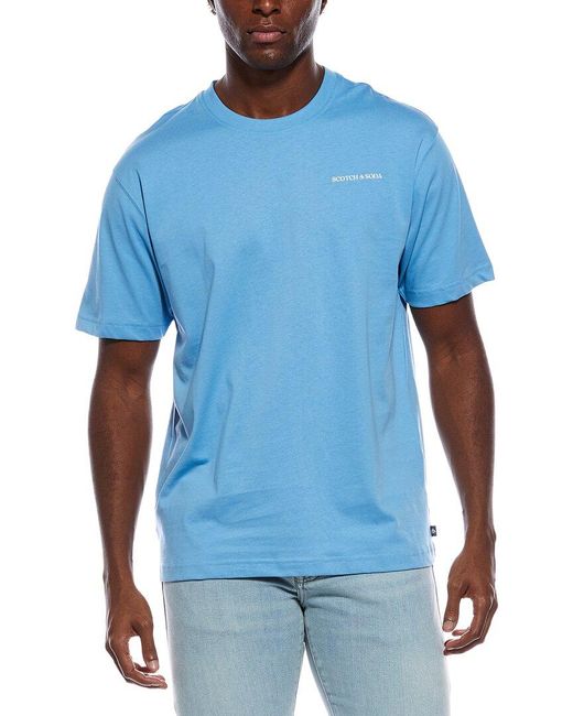 Scotch & Soda Blue Graphic T-Shirt for men
