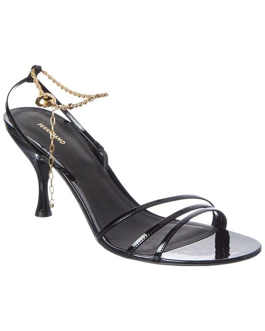 Ferragamo Metallic Denise Patent Sandal