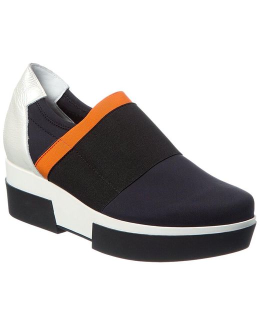 Arche Blue Fyleas Neoprene & Leather Wedge Sneaker