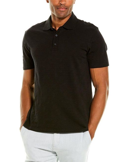 Vince Black Slub Polo Shirt for men