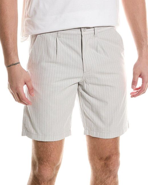 Slate & Stone Gray Pleated Linen-Blend Short for men