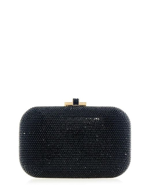 Judith Leiber Black Slide Lock Clutch