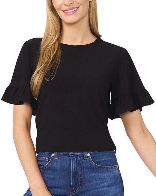Cece Black Relaxed Fit Top