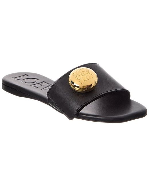 Loewe Blue Pebble Leather Slide