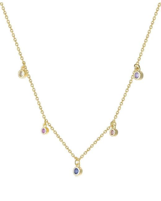 Genevive Jewelry Natural Rachel Glauber 14K Plated Cz Charm Necklace