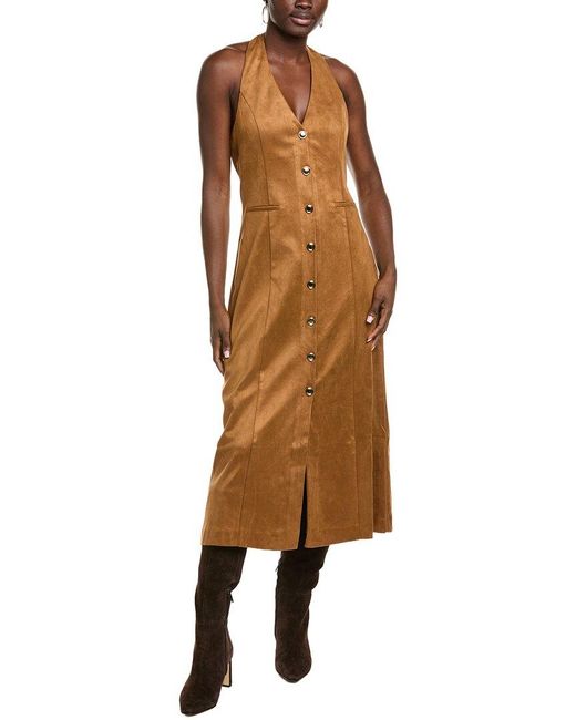 Endless Rose Brown Fitted Midi Dress