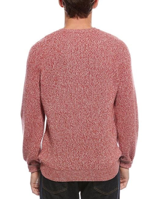Brunello Cucinelli Red Wool, Cashmere, & Silk-Blend Crewneck Sweater for men
