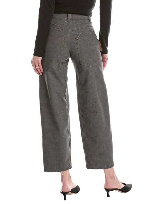 Brunello Cucinelli Gray Wool-Blend Pant