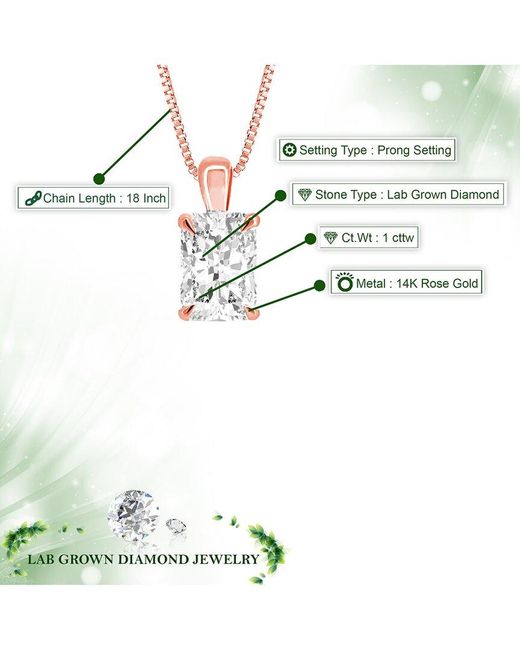 Amairah White 14K 1.00 Ct. Tw. Lab-Grown Diamond Pendant Necklace