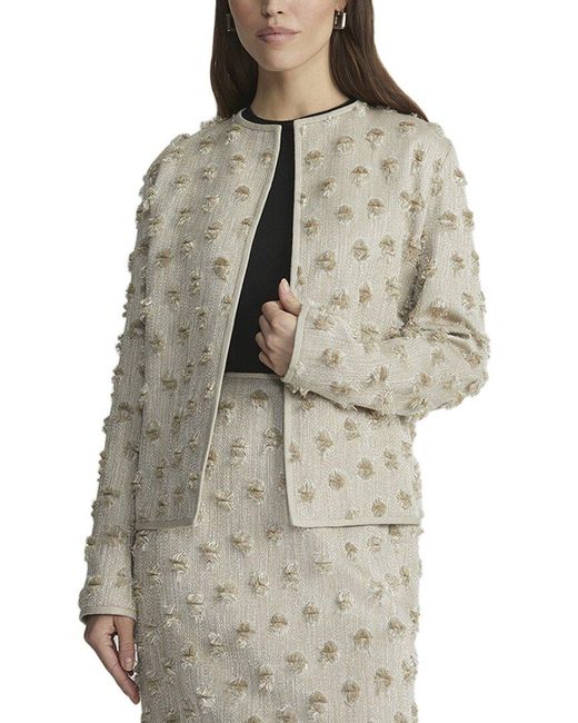Lafayette 148 New York Gray Linen-Blend Jacket