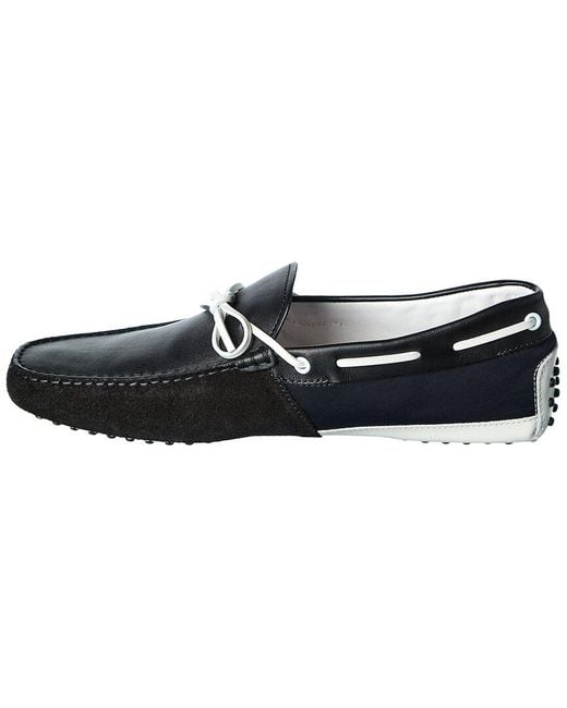 Tod's Black Tods Gommino Leather & Suede Loafer for men