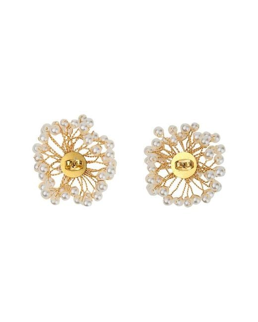 Saachi White Pearl Webbed Earrings