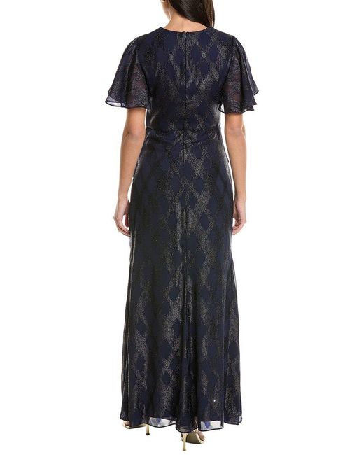 Shoshanna Blue Prisma Maxi Dress