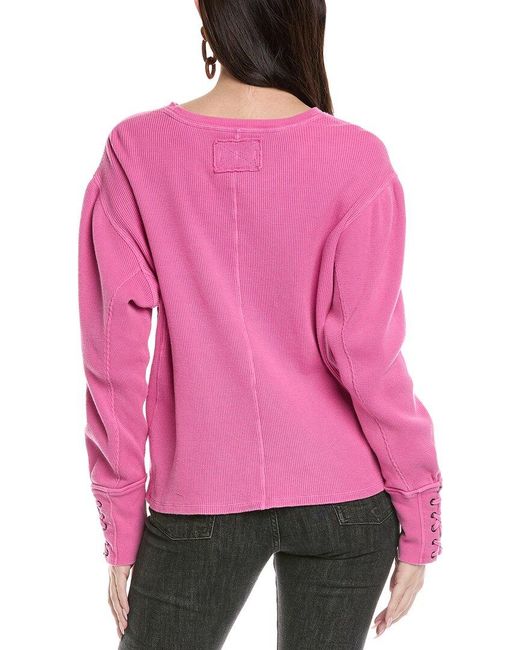 Free People Red Lapis Thermal Shirt