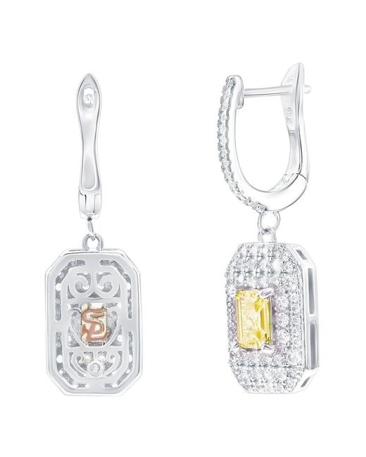 Suzy Levian CZ Jewelry White Suzy Levian Cz Dangle Earrings