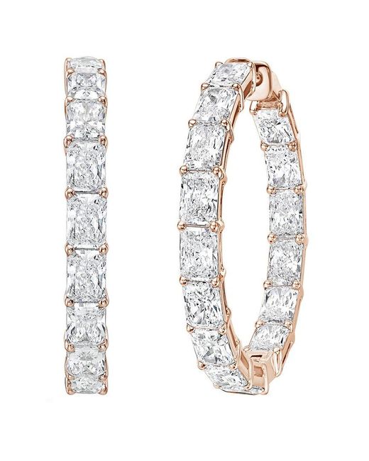 Diana M White Diana M. 14K Rose 10.00 Ct. Tw. Lab-Grown Diamond Hoop Earrings