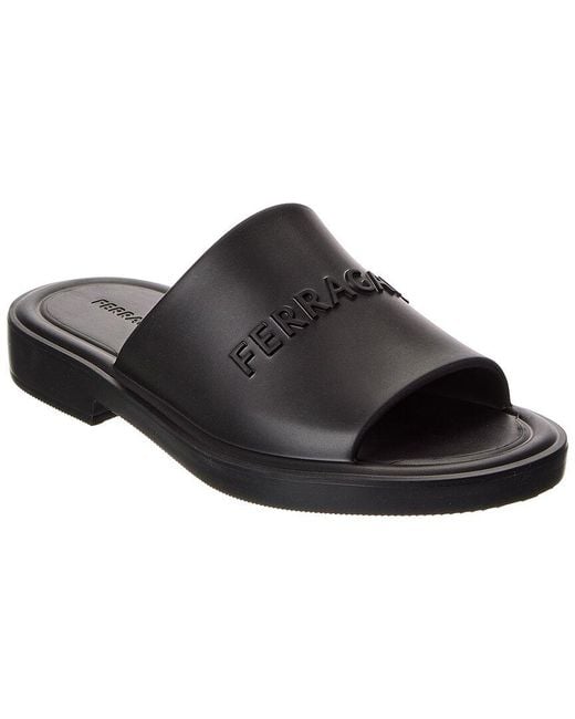 Ferragamo Black Giuneva Sandal for men