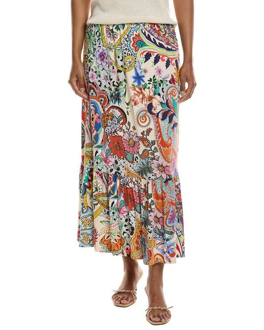 Johnny Was Multicolor Janie Favorite Single Tiered Skirt