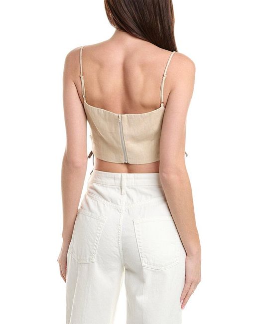 Hevron White Luisa Linen Crop Top