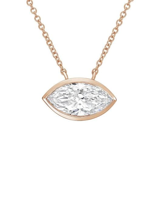 Diana M White Diana M. 14K Rose 2.00 Ct. Tw. Lab-Grown Diamond Solitaire Bezel Pendant
