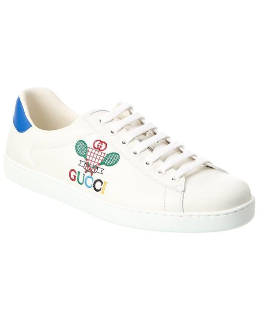 Gucci White Ace Tennis Leather Sneaker for men