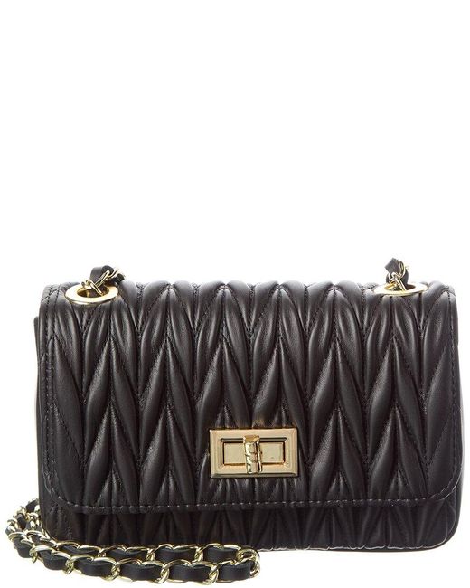 Isabella Rossetti Black Lyla Quilted Leather Crossbody