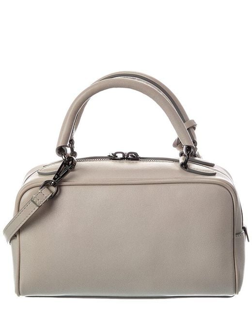 Brunello Cucinelli Gray Leather Satchel