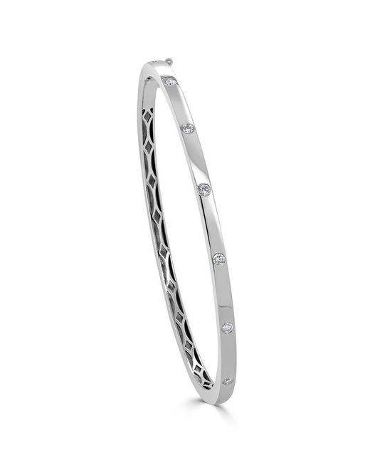Sabrina Designs White 14k 0.25 Ct. Tw. Diamond Bangle Bracelet