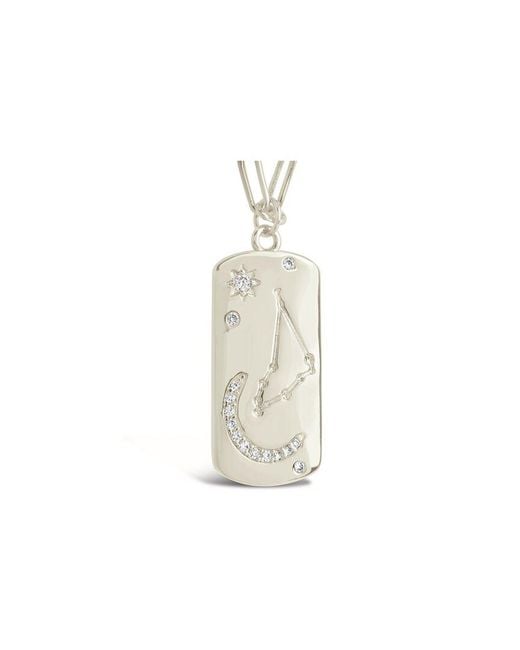 Sterling Forever Multicolor Capricorn Constellation Dog Tag Necklace