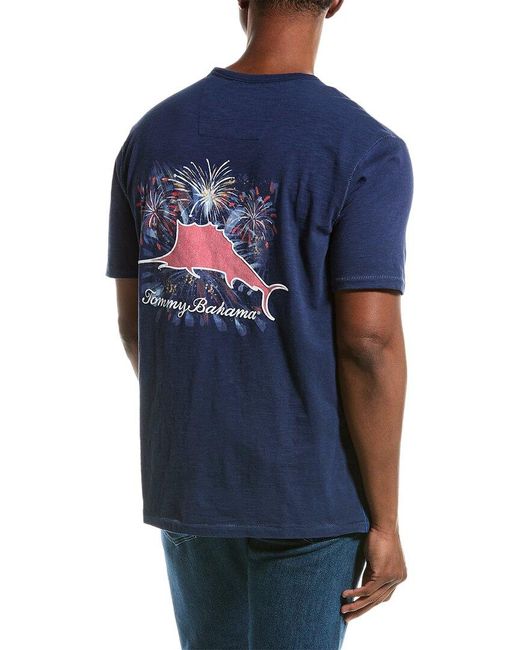 Tommy Bahama Blue Red White And Marlin Lux T-shirt for men