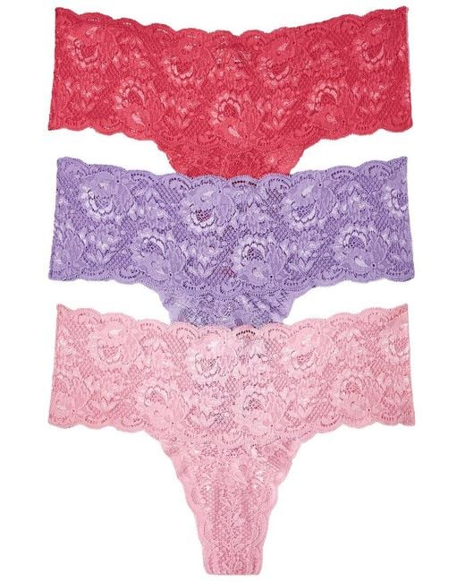 Cosabella Pink Set Of 3 Never Say Never Comfie Thong