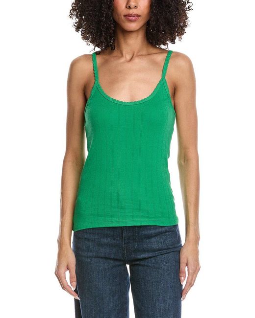 Leset Green Pointelle Classic Tank Top