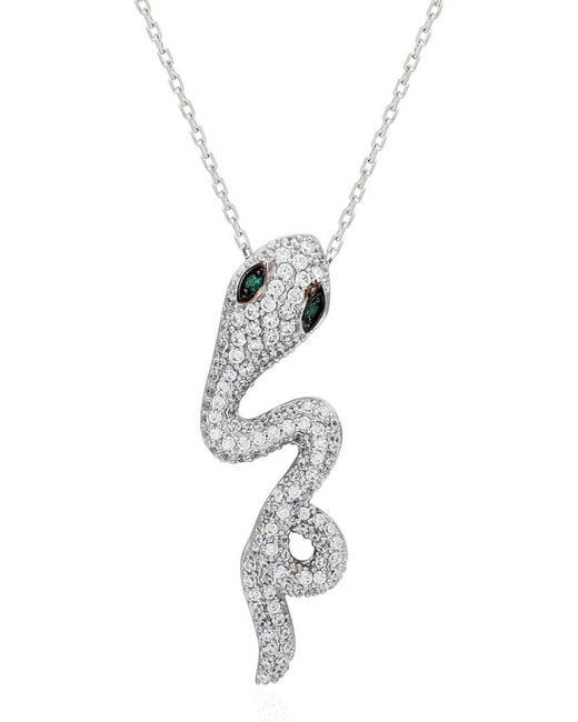 Suzy Levian CZ Jewelry White Suzy Levian Cz Wild Snake Necklace
