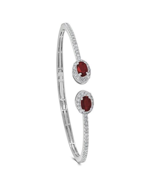Sabrina Designs White 14k 2.14 Ct. Tw. Diamond & Ruby Cuff Bracelet