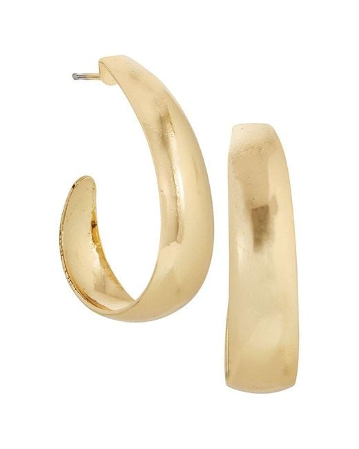 Savvy Cie Metallic 18K Plated Open Oval Hoops