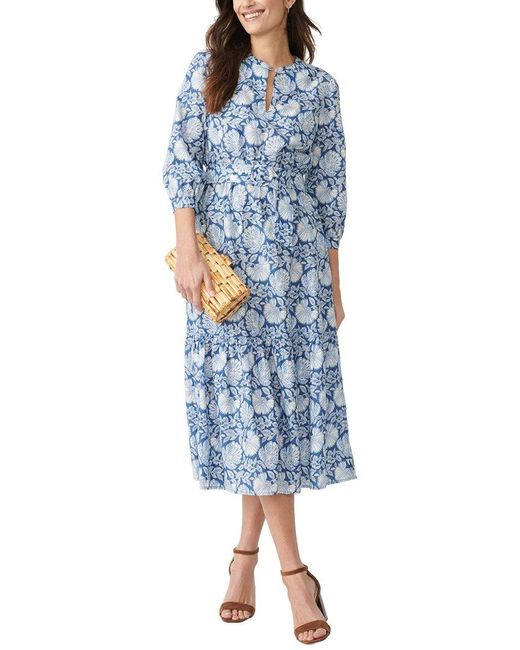 J.McLaughlin Blue Resse Silk-Blend Dress