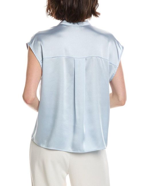 Vince Blue Satin Shell