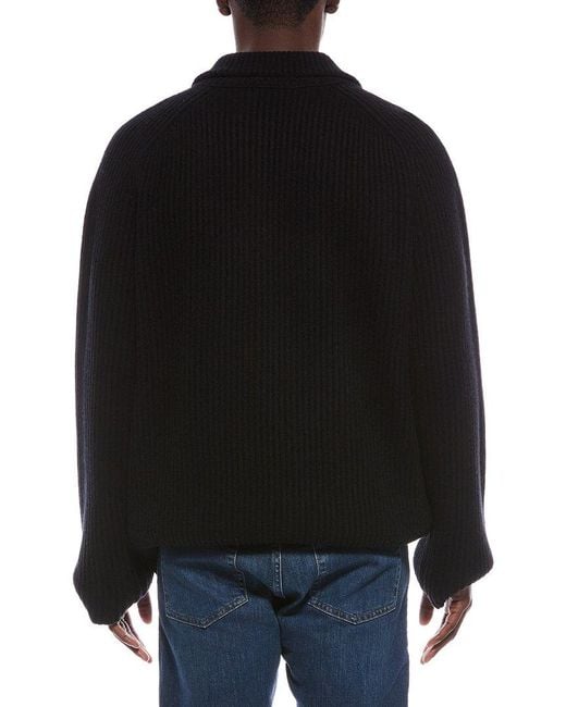 Jonathan Simkhai Black Henry Raglan 1/2-Zip Cashmere-Blend Pullover for men