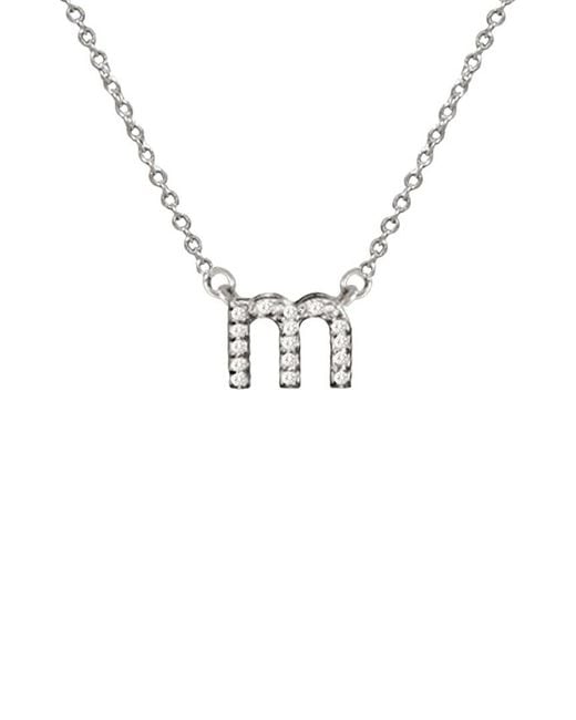 Jane Basch Metallic 14k White Gold Diamond Lowercase Initial Necklace (a-z)
