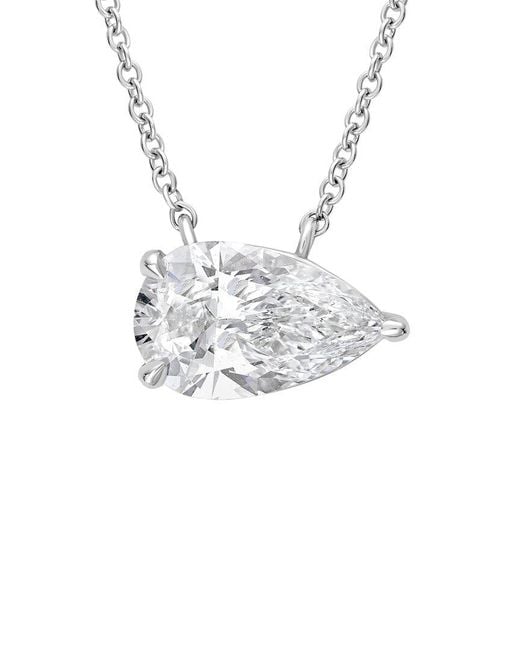 Diana M White 14K 12.00 Ct. Tw. Lab-Grown Diamond Solitaire Pendant