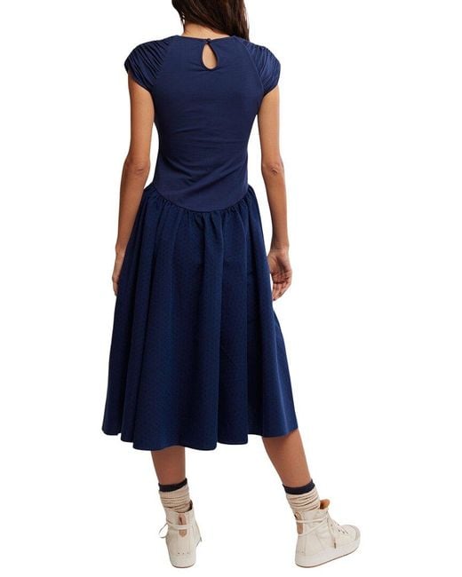 Free People Blue Afternoon Elegance Dress