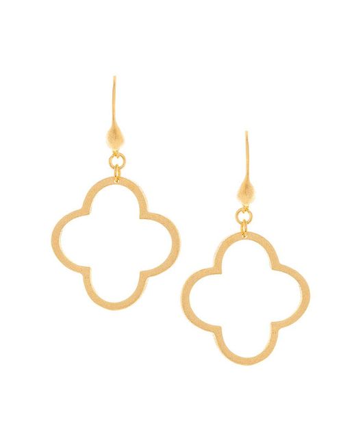 Rivka Friedman Metallic 18k Plated Clover Dangle Earrings