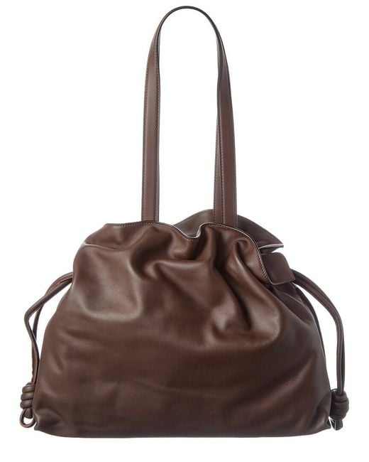 Loewe Brown Flamenco Large Leather Bucket Bag