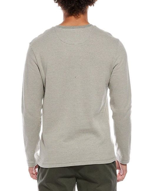 Vince Gray Striped Double Knit Crewneck Sweatshirt for men