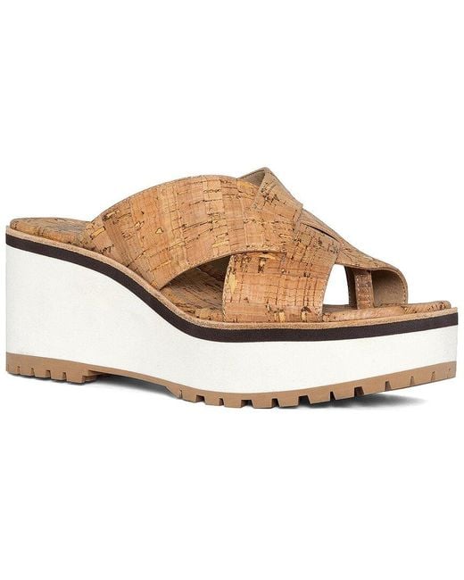 Donald J Pliner White Beaumont Cork Wedge Sandal